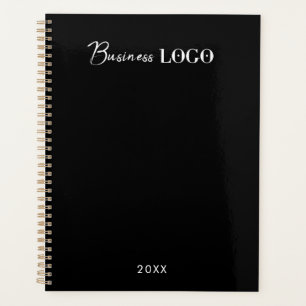 Black Professional Company Business Logo & Text Planner