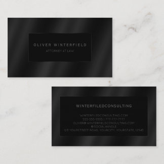 Black professional elegant modern attorney at law business card