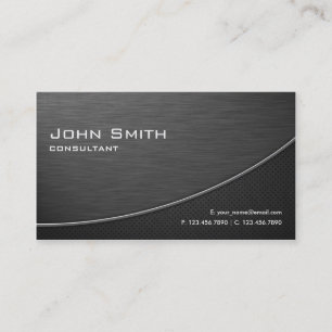 Black Professional Elegant Modern Plain Metal Business Card