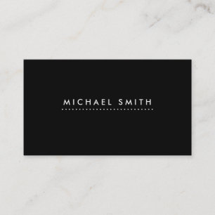 Black Professional Elegant Modern Plain Simple Business Card