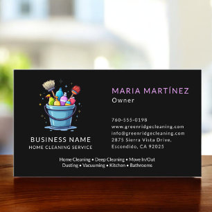 Black Professional Home Cleaning Maid Service Business Card