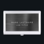 Black Professional Metallic Foil Modern Business Business Card Holder<br><div class="desc">Black Foil Metallic Stainless Steel Minimalist Business Card Holder with white lettered script signature typography for the monogram. The Foil Metal Business Card Holders can be customised with your name. Please contact the designer for customised matching items.</div>