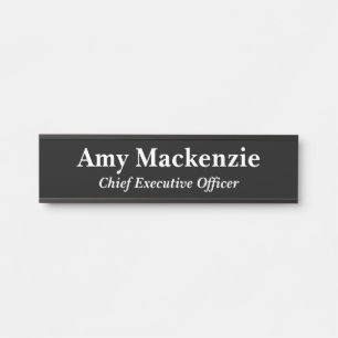 Black Professional Office Name Plate Door Sign