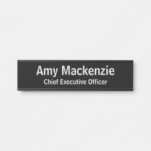 Black Professional Office Name Plate Door Sign