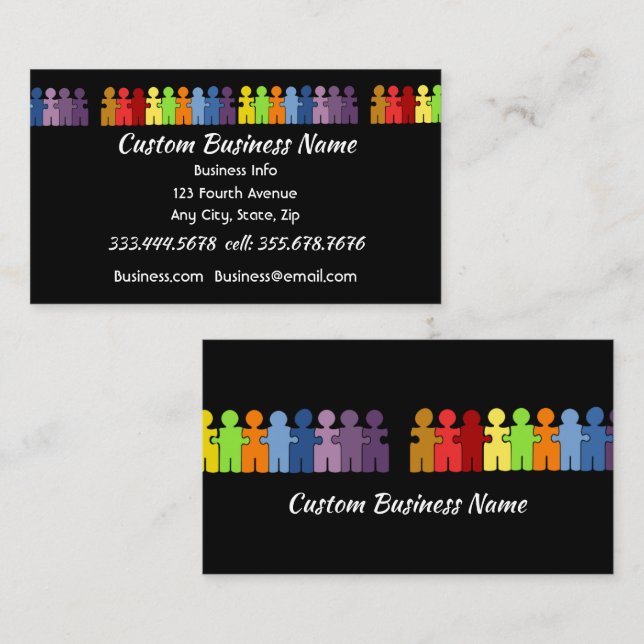 Black Professional Personnel Mgr, HR Mgr,  Business Card (Front/Back)