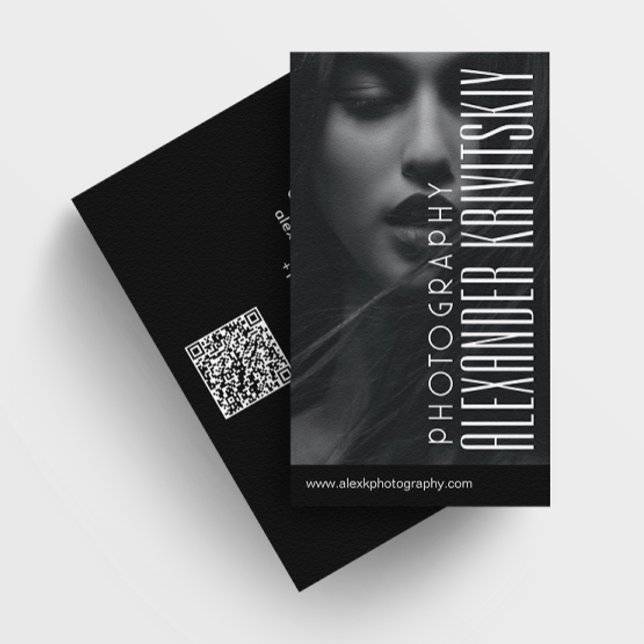 Black Professional Photographer Business Card (Creator Uploaded)
