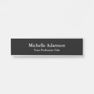 Black Professional Plain Modern Door Sign