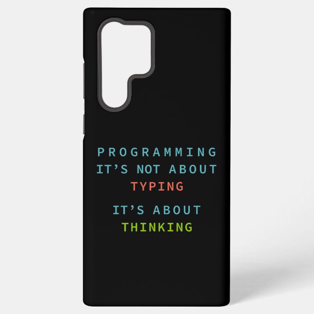 Black Programming Thinking Logic Code Samsung Galaxy S22 Ultra Case (Back)