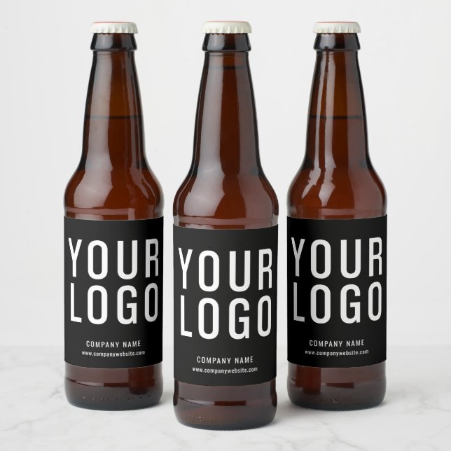 Black Promotional Business Logo Beer Bottle Labels (Bottles)