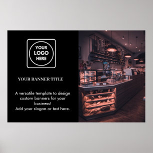 Black Promotional Poster   Custom Business Logo 