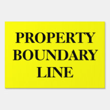 Black PROPERTY BOUNDARY LINE on yellow