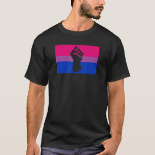 Black Protest Fist Gay Bisexual Pride Flag Unity E T-Shirt