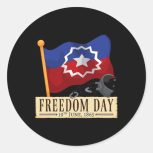 Black Proud African American For Juneteenth Flag 2 Classic Round Sticker