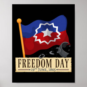 Black Proud African American For Juneteenth Flag 2 Poster