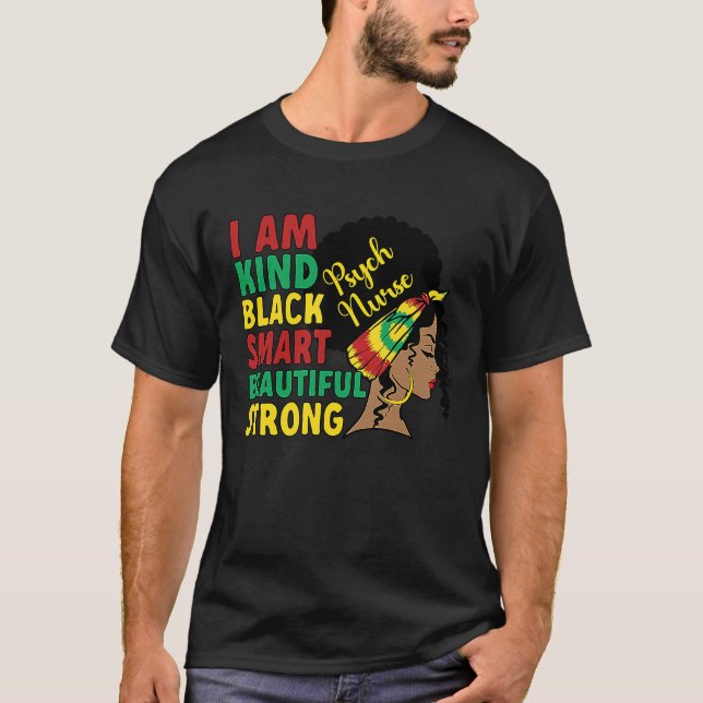 Black Psych Nurse African American Psychiatric Nur T-Shirt (Front)