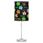 Black Psychedelic Funk 60s Groovy Flowers Pattern