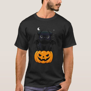 Black Pug Animal Lover Bat Costume Pumpkin Hallowe T-Shirt