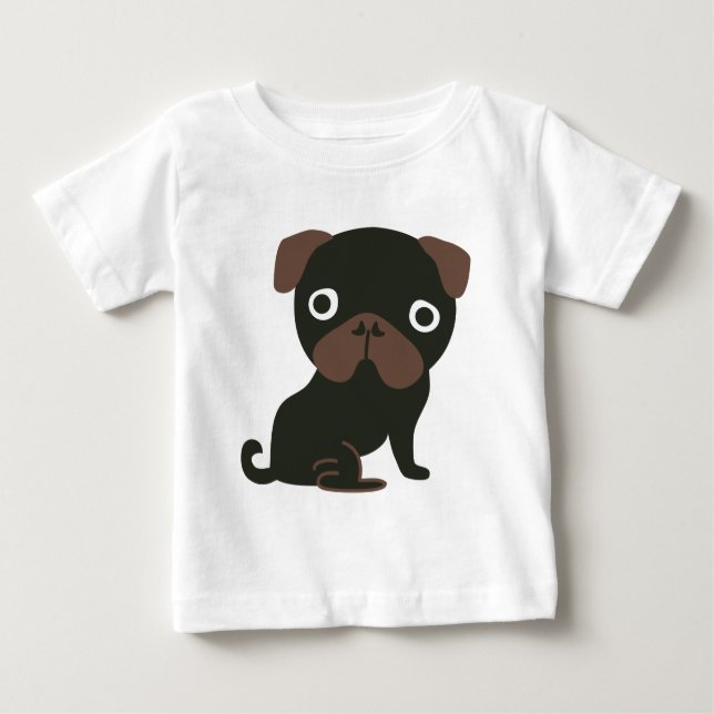 Black Pug Baby T-Shirt (Front)