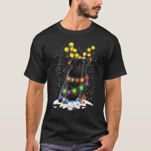 Black Pug Blinker - Nice Dog Christmas Pug Christm T-Shirt