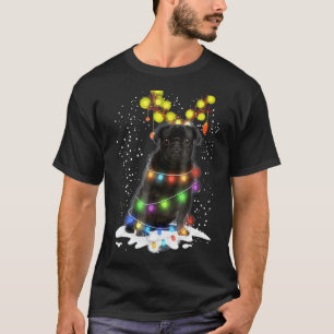 Black Pug Blinker - Nice Dog Christmas Pug Christm T-Shirt