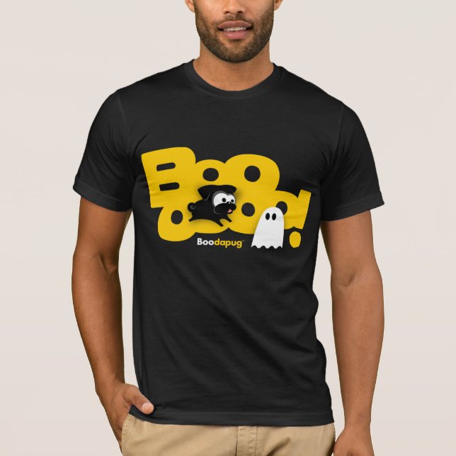 Black Pug Boo! Dark T-Shirts (Front)