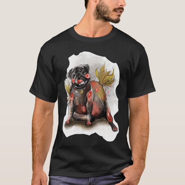 Black Pug Bulb T-Shirt (Front)