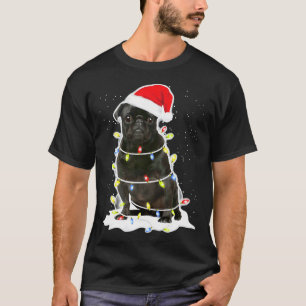 Black Pug Christmas Light 134 T-Shirt
