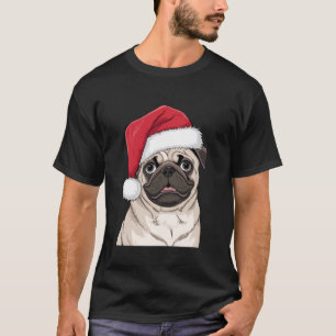 Black Pug Christmas Santa Dog Pug Lover Owner Pug T-Shirt