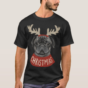 Black Pug Christmas T-Shirt