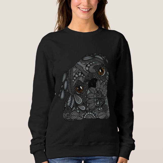 Black Pug Classic T-Shirt 386 Sweatshirt (Front)