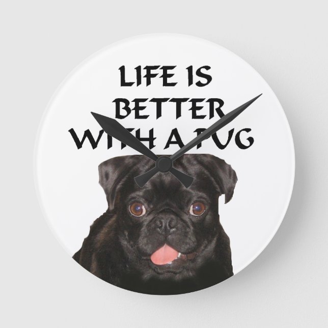 black pug clock (Front)