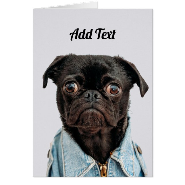 Black Pug Dog Add Text (Front)
