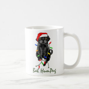 Black Pug Dog Bah Humpug Funny Christmas Coffee Mug