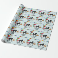 Black Pug Dog Cartoon Mops Colourful Happy Birthda