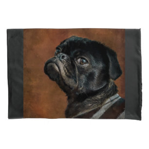 Black Pug Dog Image Pillowcase