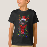 Black Pug Dog Tree Christmas Lights Xmas Pajama
