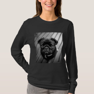 Black Pug Dog with a cute face Classic T-Shirt 436