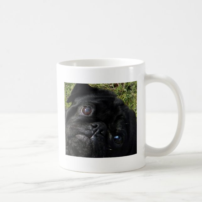 black-pug eyes coffee mug (Right)