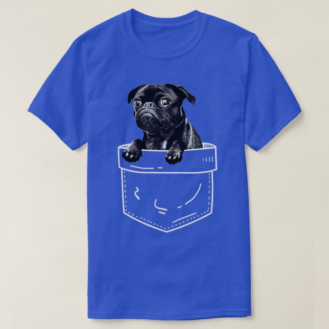 Black Pug In Pocket - Cute Dog Lover Gift (1) T-Shirt (Design Front)