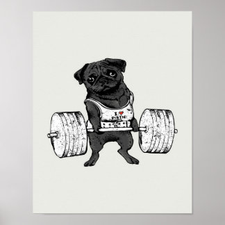 Black Pug  Lift | Funny Pug Lover Poster
