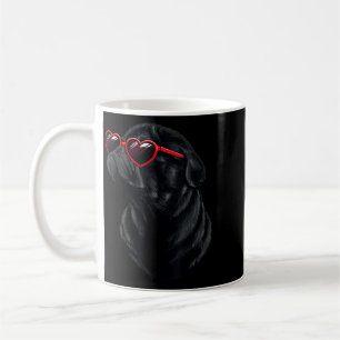 Black Pug Mama Mum Valentine Coffee Mug