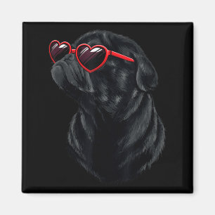 Black Pug Mama Mum Valentine Magnet