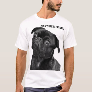 Black PUG MAN'S BESTFRIEND WHITE SHIRT