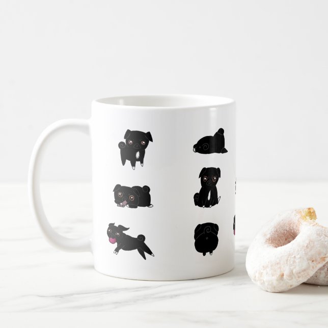 Black Pug Mug (With Donut)