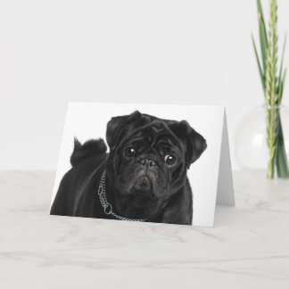 Black Pug Note Card