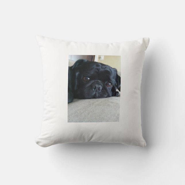 Black Pug Pillow (Front)