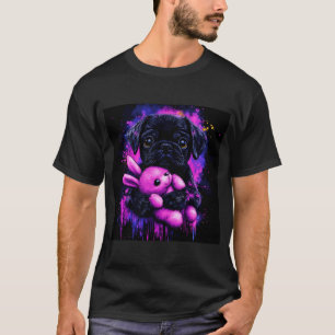 Black Pug Plushy Love T-Shirt