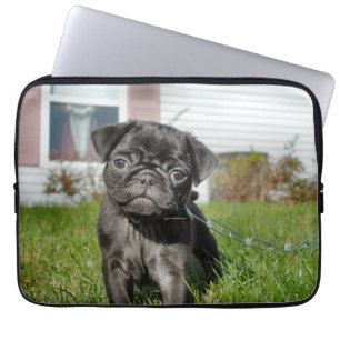 Black Pug puppy   Laptop Sleeve