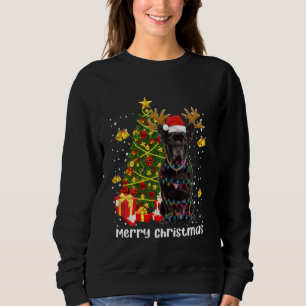 Black Pug Santa Christmas Tree Lights Xmas Reindee Sweatshirt