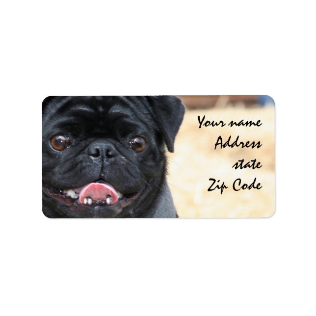 Black Pug Shipping Labels (Front)